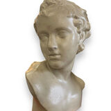 Bust of eros in glazed terracotta