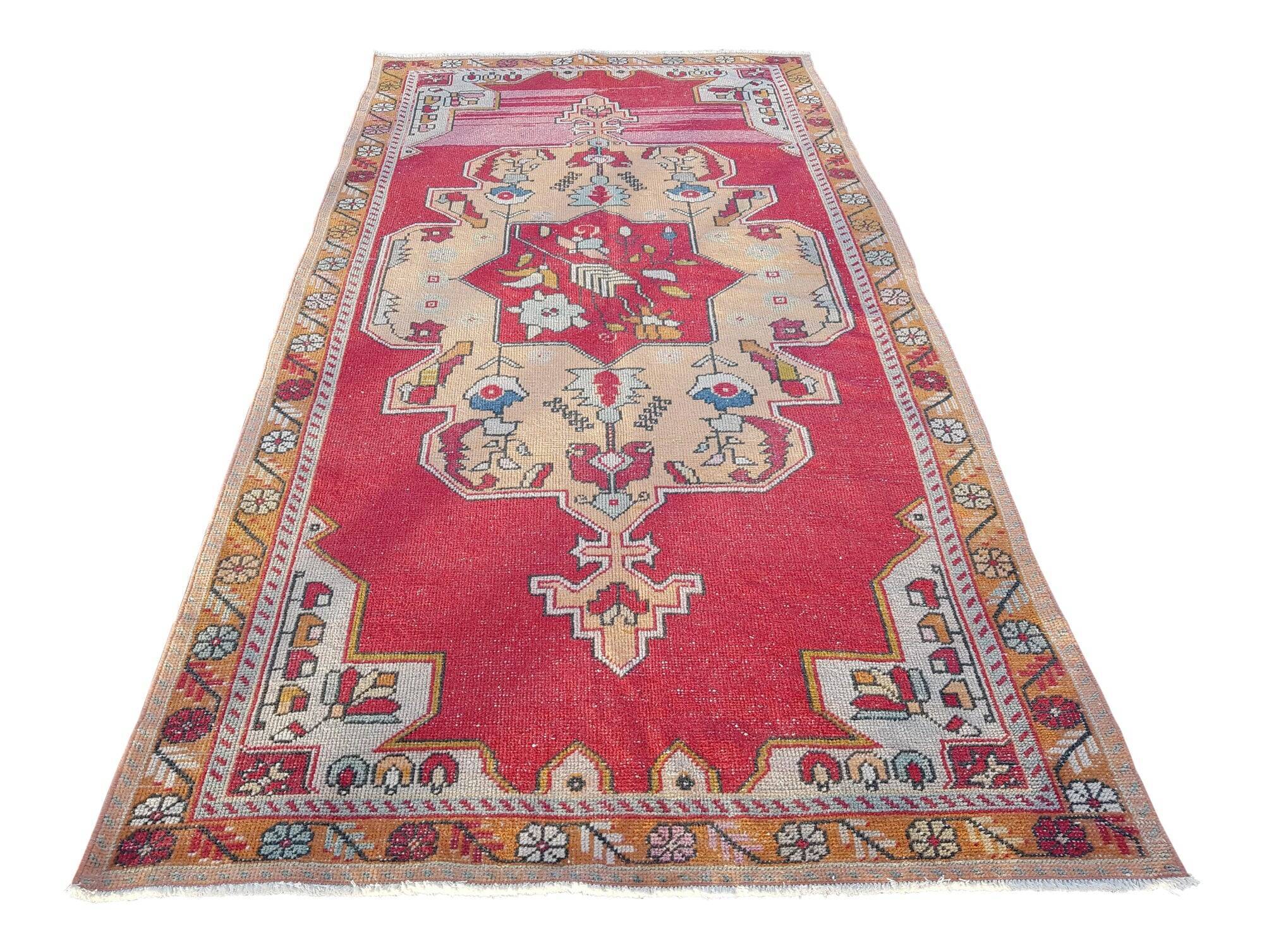 Vintage Turkish handmade rug 143x273 cm