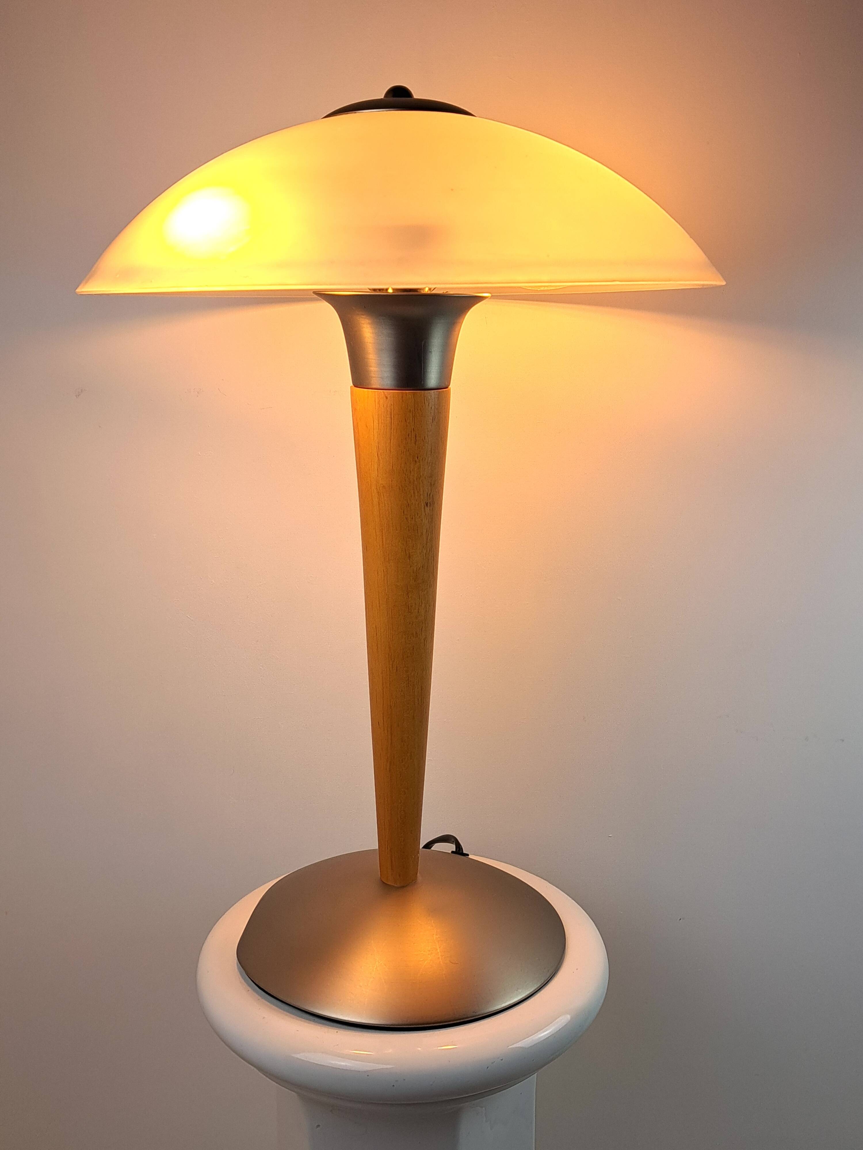 Art Deco Mushroom Liner Lamp 80s by Jakob Maul