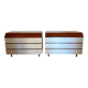 Pair of vintage rosewood and brushed aluminium chests of drawers
