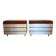 Pair of vintage rosewood and brushed aluminium chests of drawers