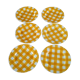 6 yellow gridded plates from the 50s-60s