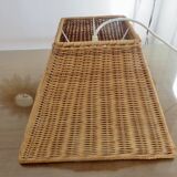 Large 1970s rattan pendant light