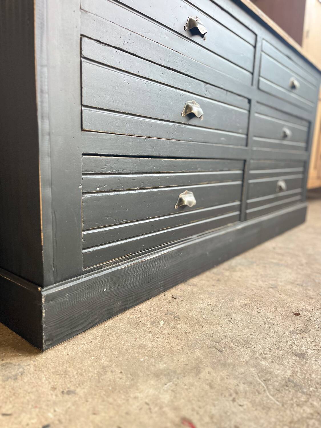 Old trade furniture with black patina