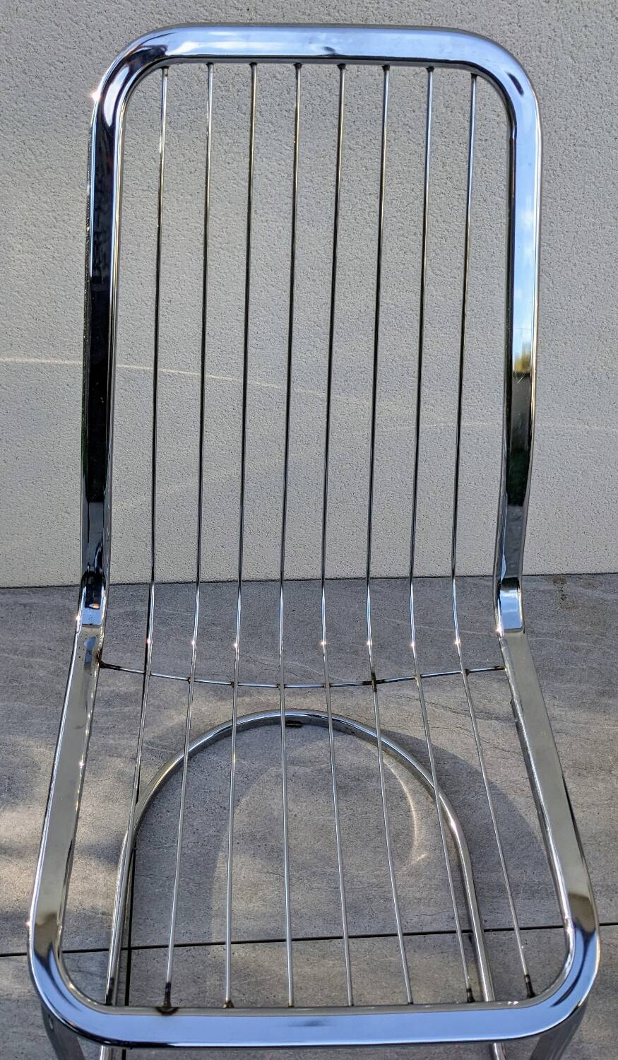 Set of 2 chrome metal chairs, Italian style from the 70s