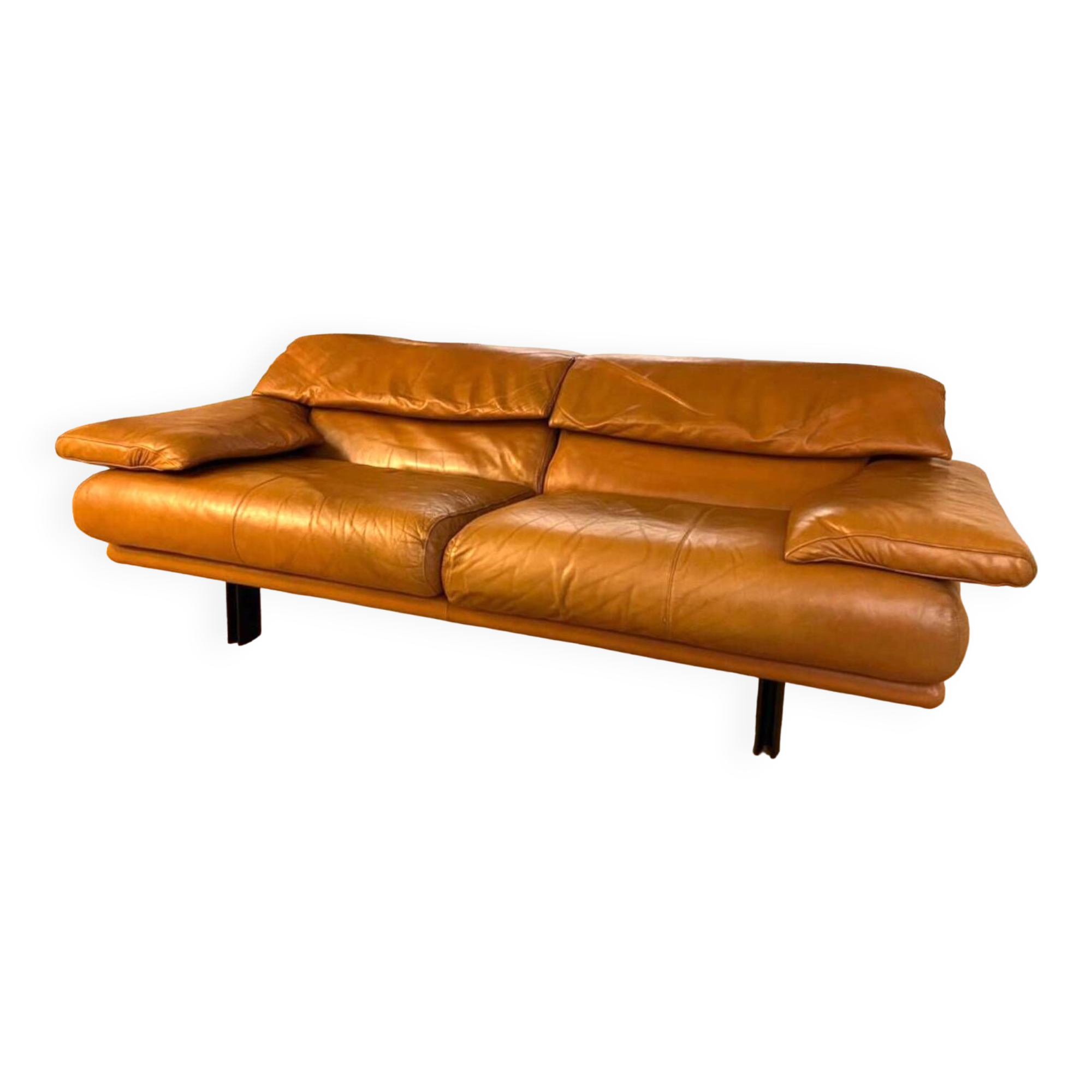 Camel leather sofa