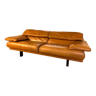 Canapé en cuir camel