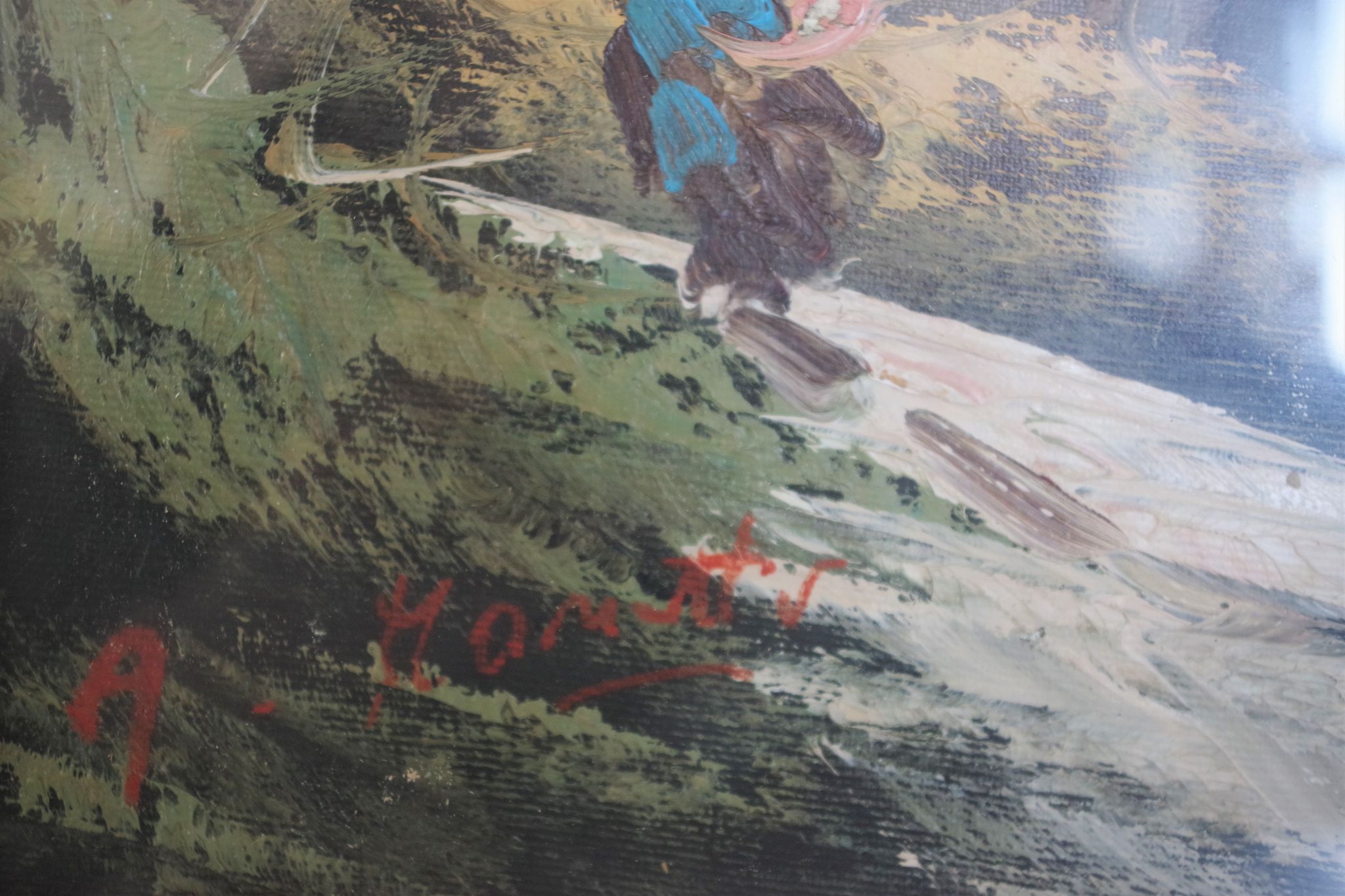Paintings, oil on canvas, Moretti, 1970, set of 3