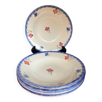 Set of 5 Digoin & Sarreguemines Mary Lou soup plates