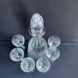 Port wine service – Blown, engraved and cut crystal – Art Deco