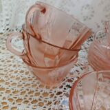 Set of 9 pink Vereco cups