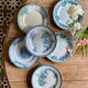 Lot dépareillé de 6 assiettes plates en terre de fer