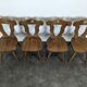Set of 4 chalet-style pine chairs