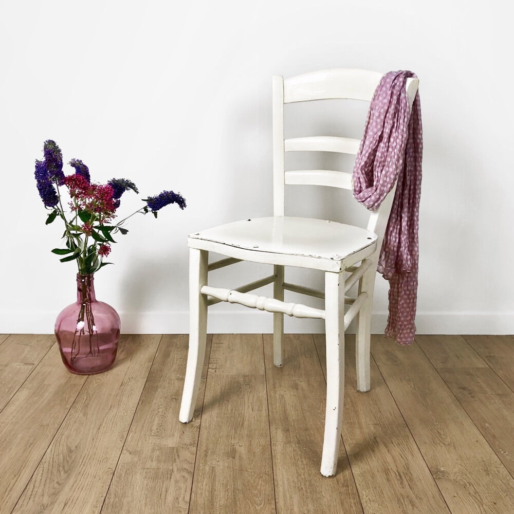 Painted wooden old bistro chair