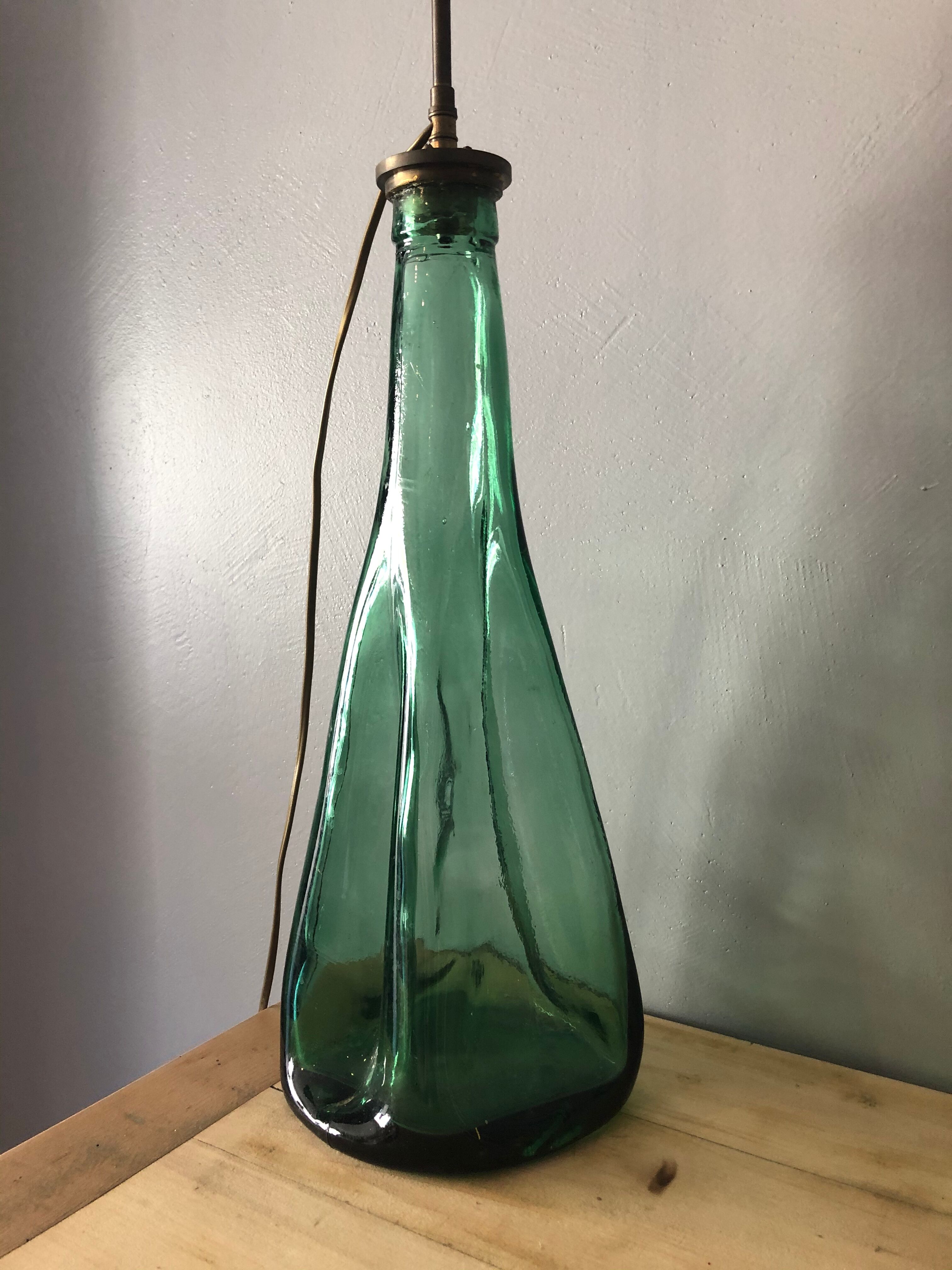 Vintage glass lamp foot