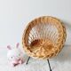 Children's rattan basket armchair, metal compass legs (n2)