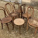 6 mismatched bistro chairs