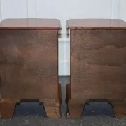 Georgian Style Yew Wood Bedside Tables, Set of 2