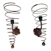 Pair of twisted wrought iron wall sconces, Pescatore