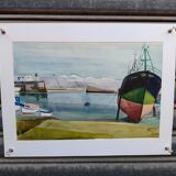 Watercolour by Michel Roubille, the island of Yeu 1981.