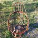 Fauteuil vintage pivotant en bambou et rotin