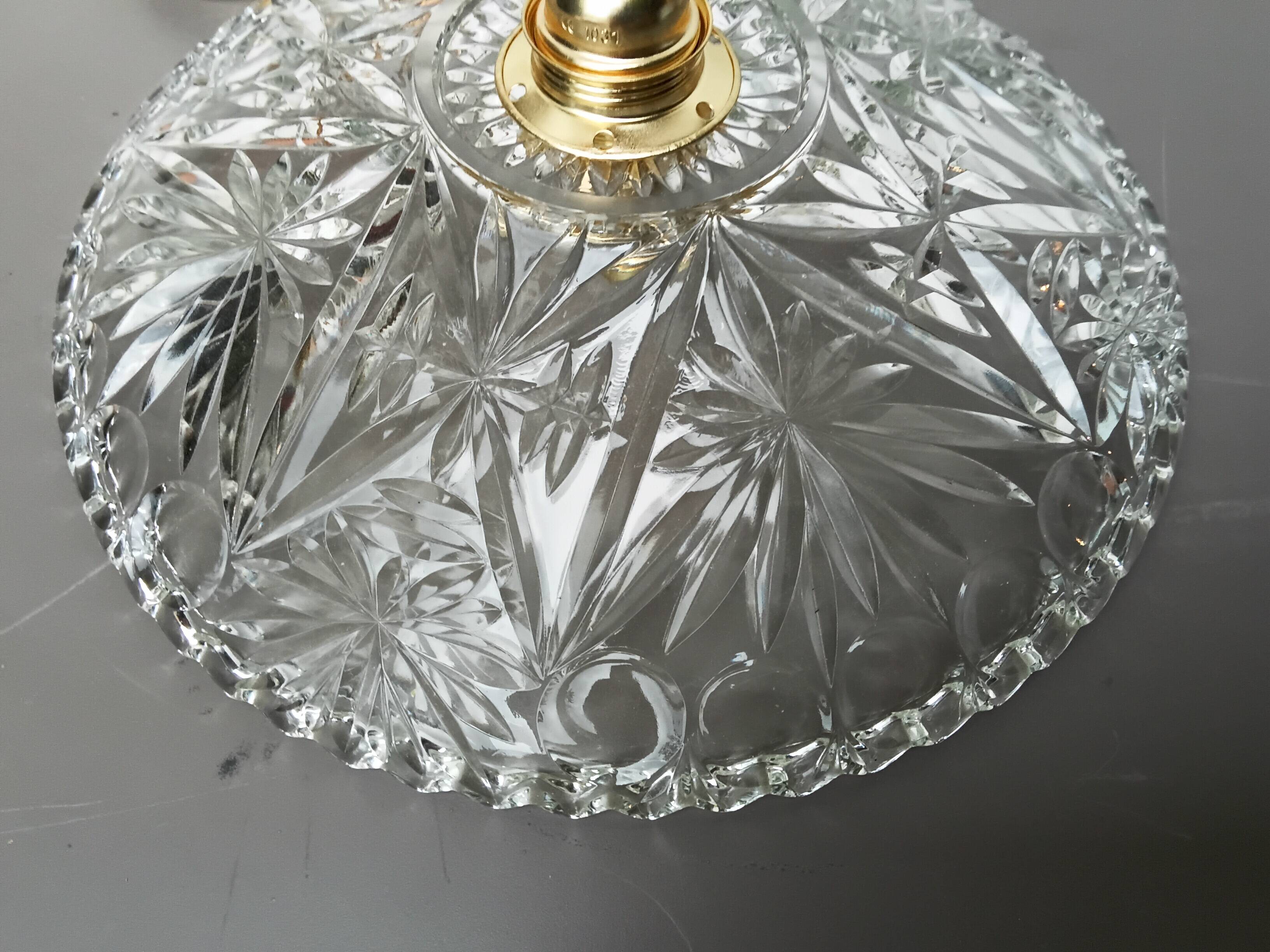 Vintage chiseled glass pendant light