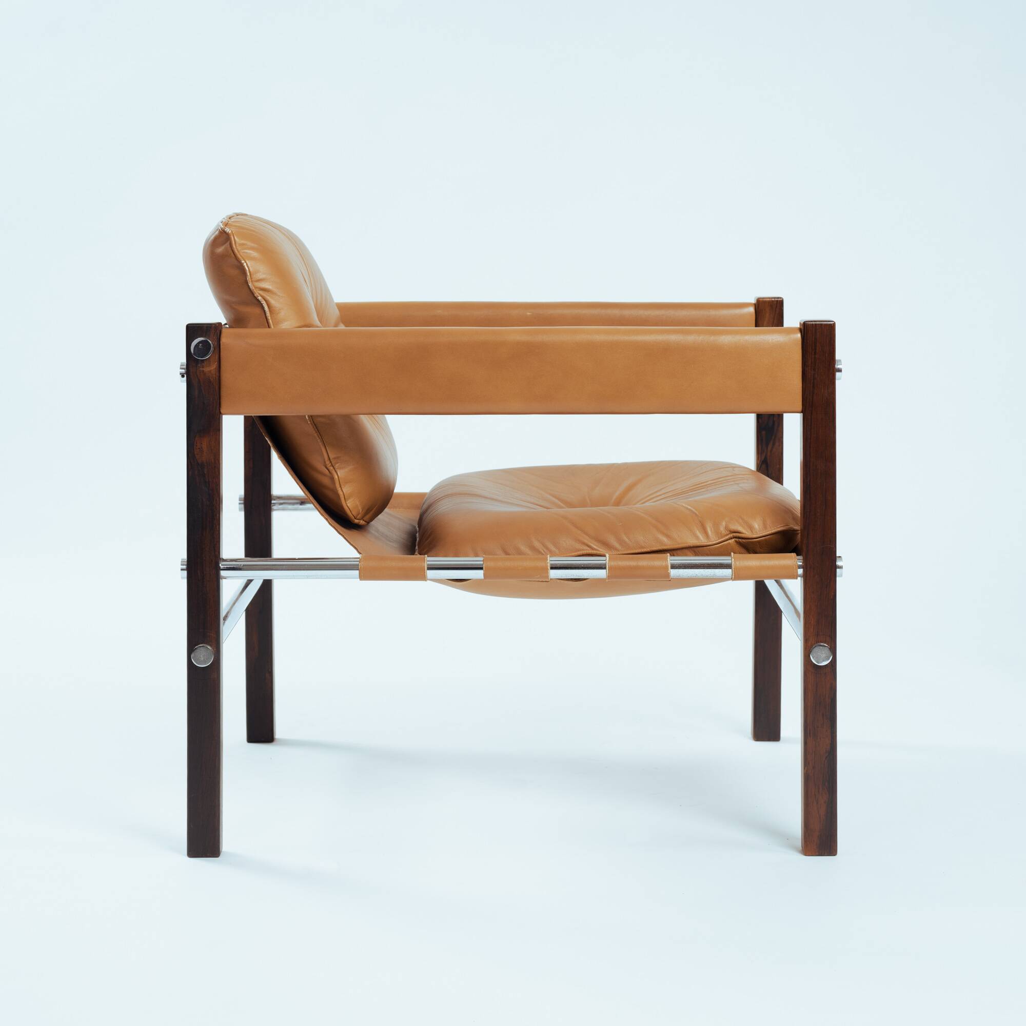 Armchair in Jacaranda Wood and Leather by Celina Decorações, Brazil, 1950s