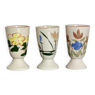 Mazagrans vintage Afibel floral patterns