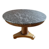 Empire style pedestal table, black marble top