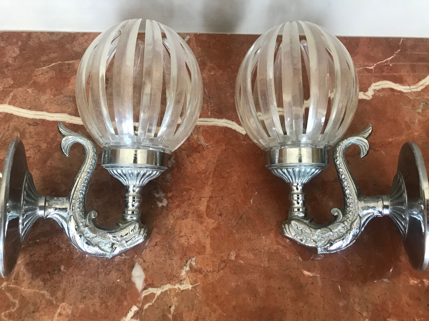 Pair of fish wall sconces
