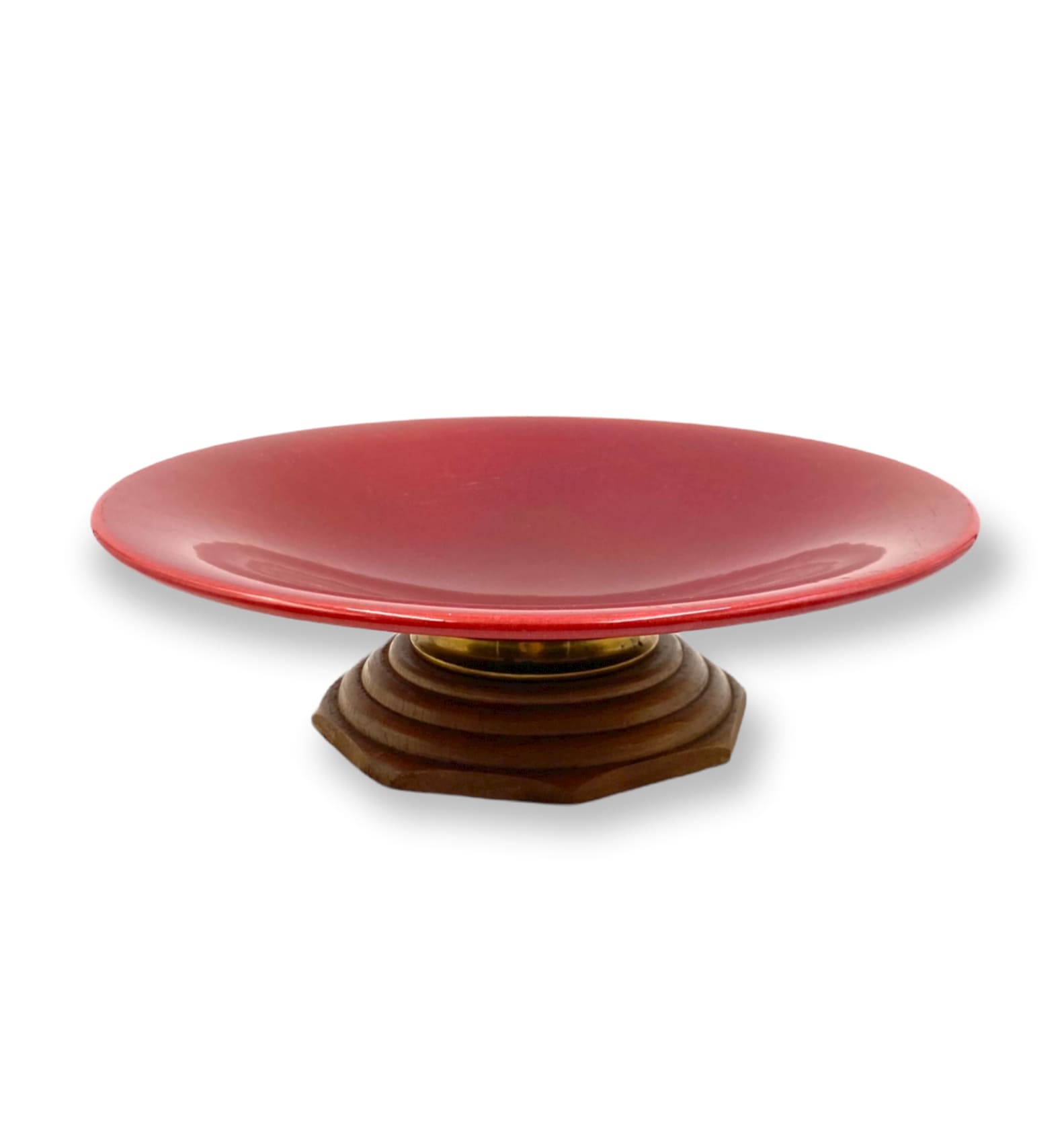 Modern red vide poche / centerpiece, Sevres France 1940s