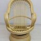Mid-Century Modern Swivel and Rocking Armchair Bamboo, 1970s