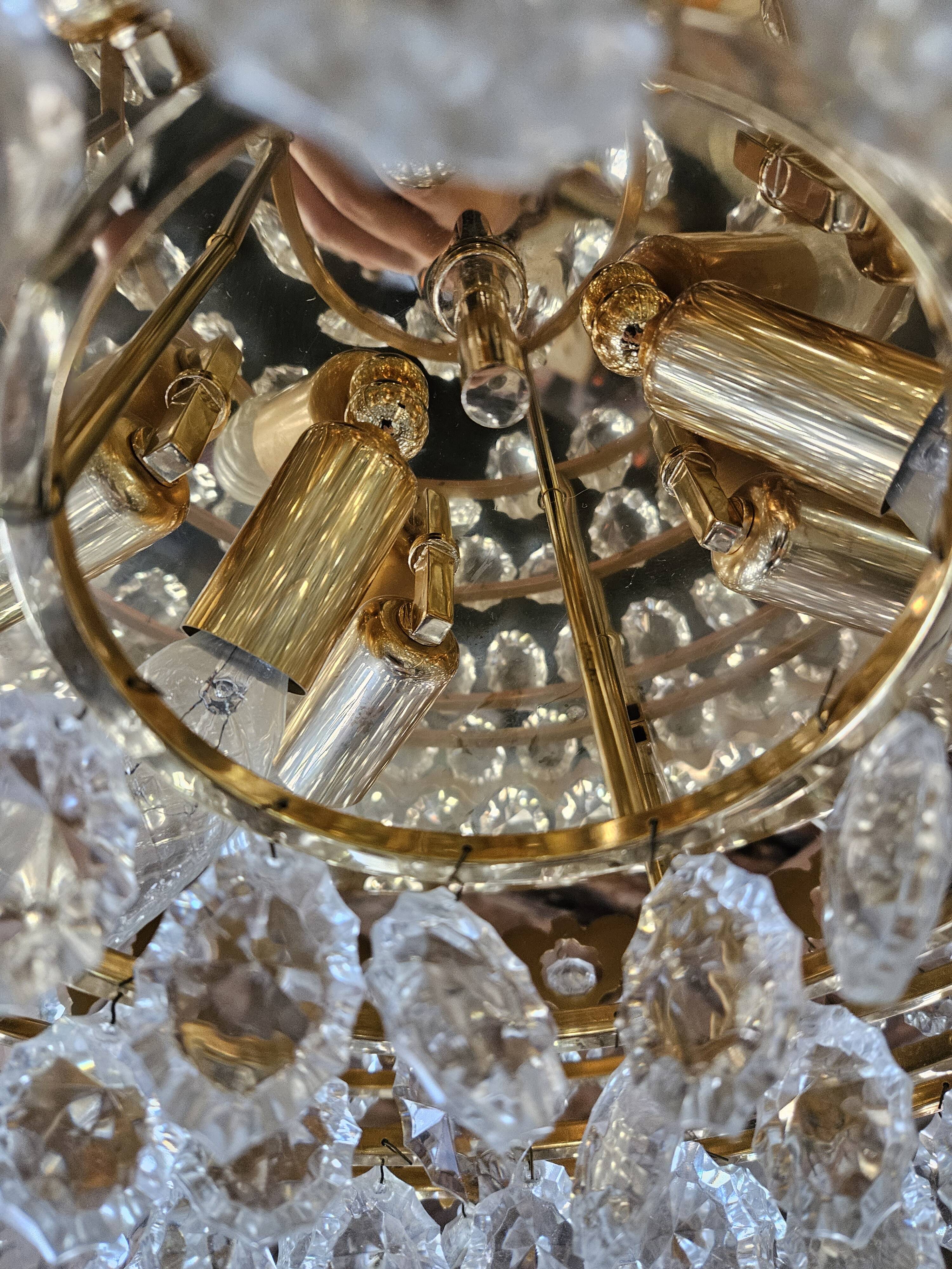 Plafonnier en cristal, Allemagne, années 1970