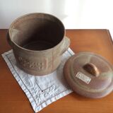 Pot with lid e-mail old sandstone of Vallauris - handmade