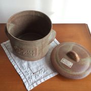 Pot with lid e-mail old sandstone of Vallauris - handmade
