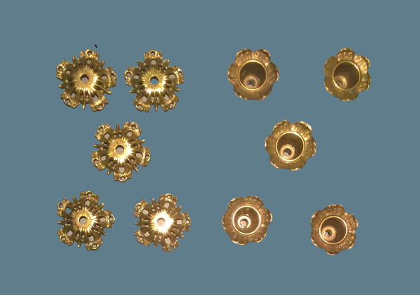 Chandelier five lights quadripod in golden regulator ~ late nineteenth