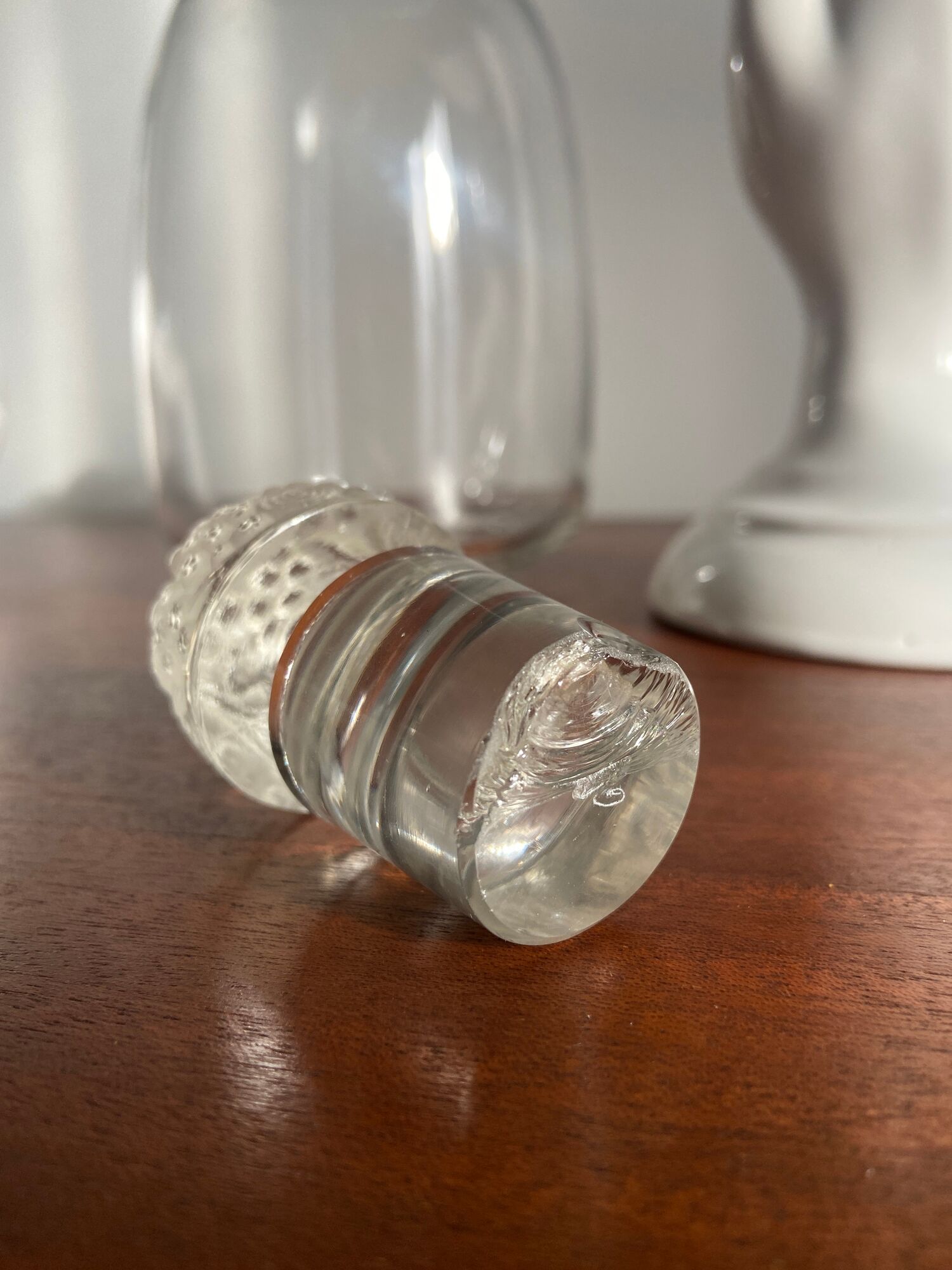 Crystal port decanter by René Lalique around 1925