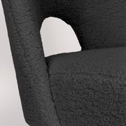 Chaise 'Shell' en bouclé gris foncé, années 1960
