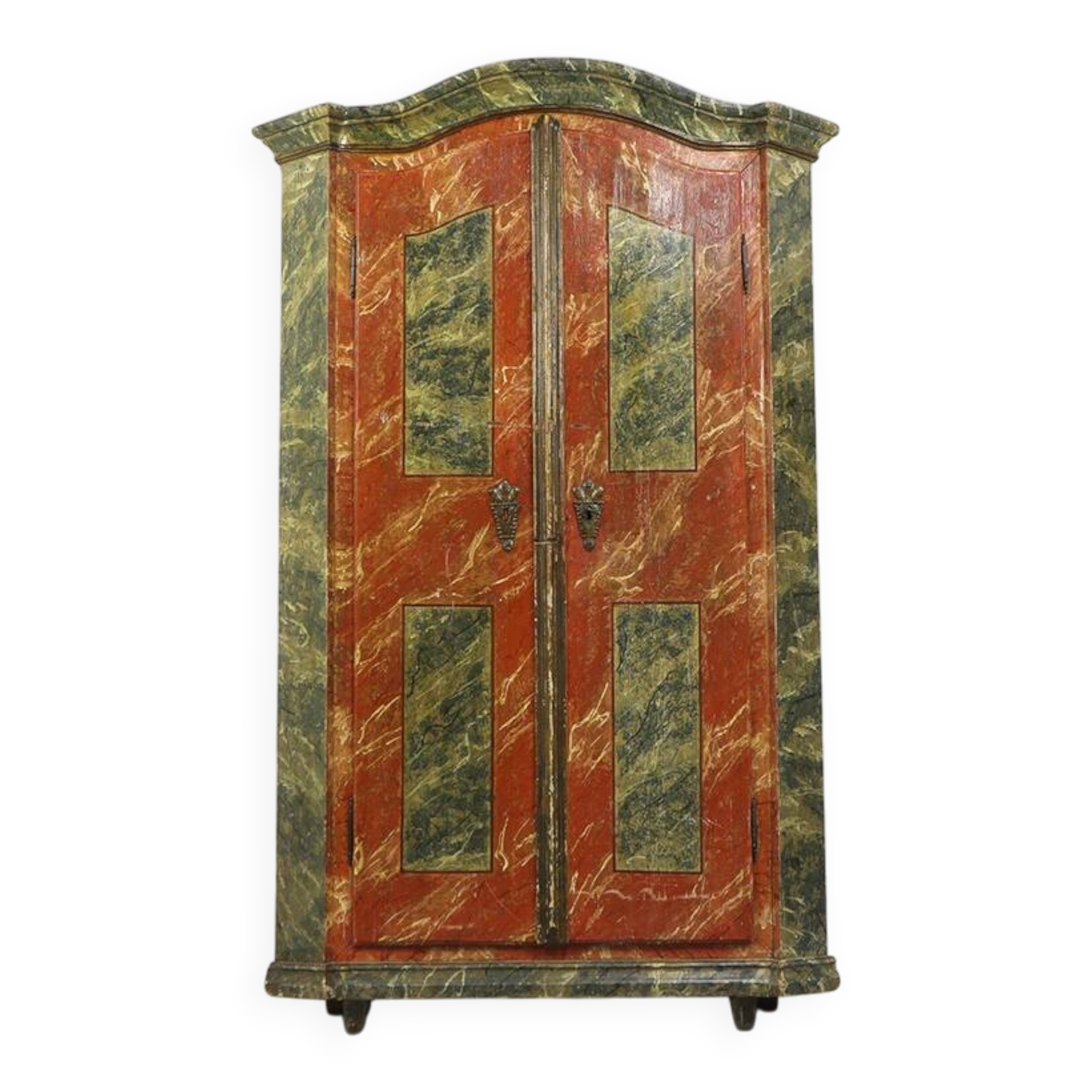 Painted Marble Folk Art Cabinet