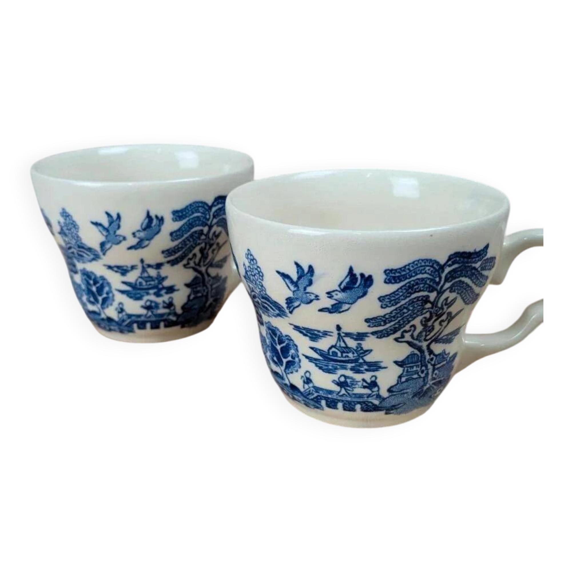 Lot de 2 tasses anglaises décor bleu style Willow