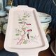 Art Deco cake dish by Longwy in pink earthenware and cloisonné enamels