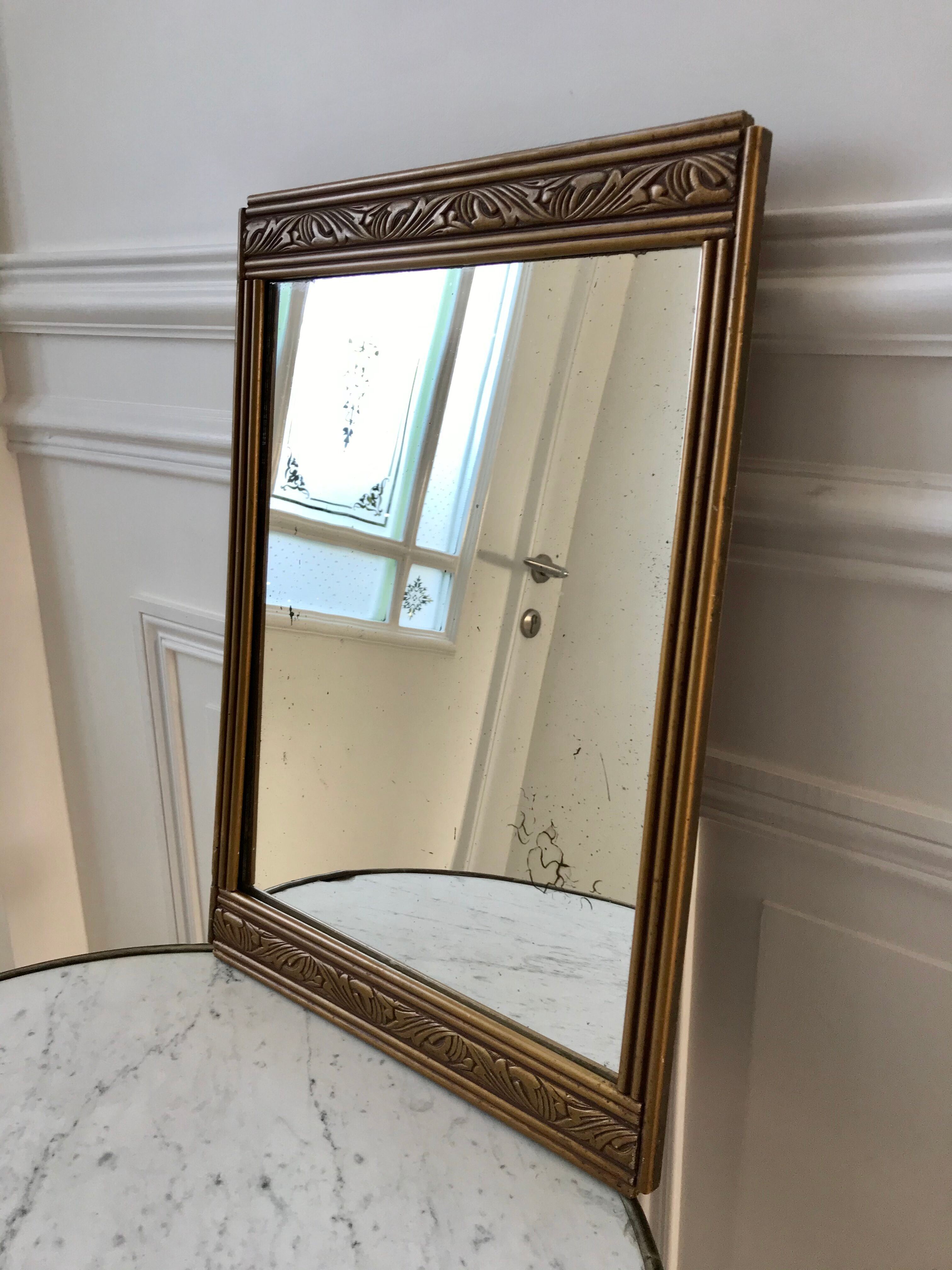 art deco mirror top gilded 30s