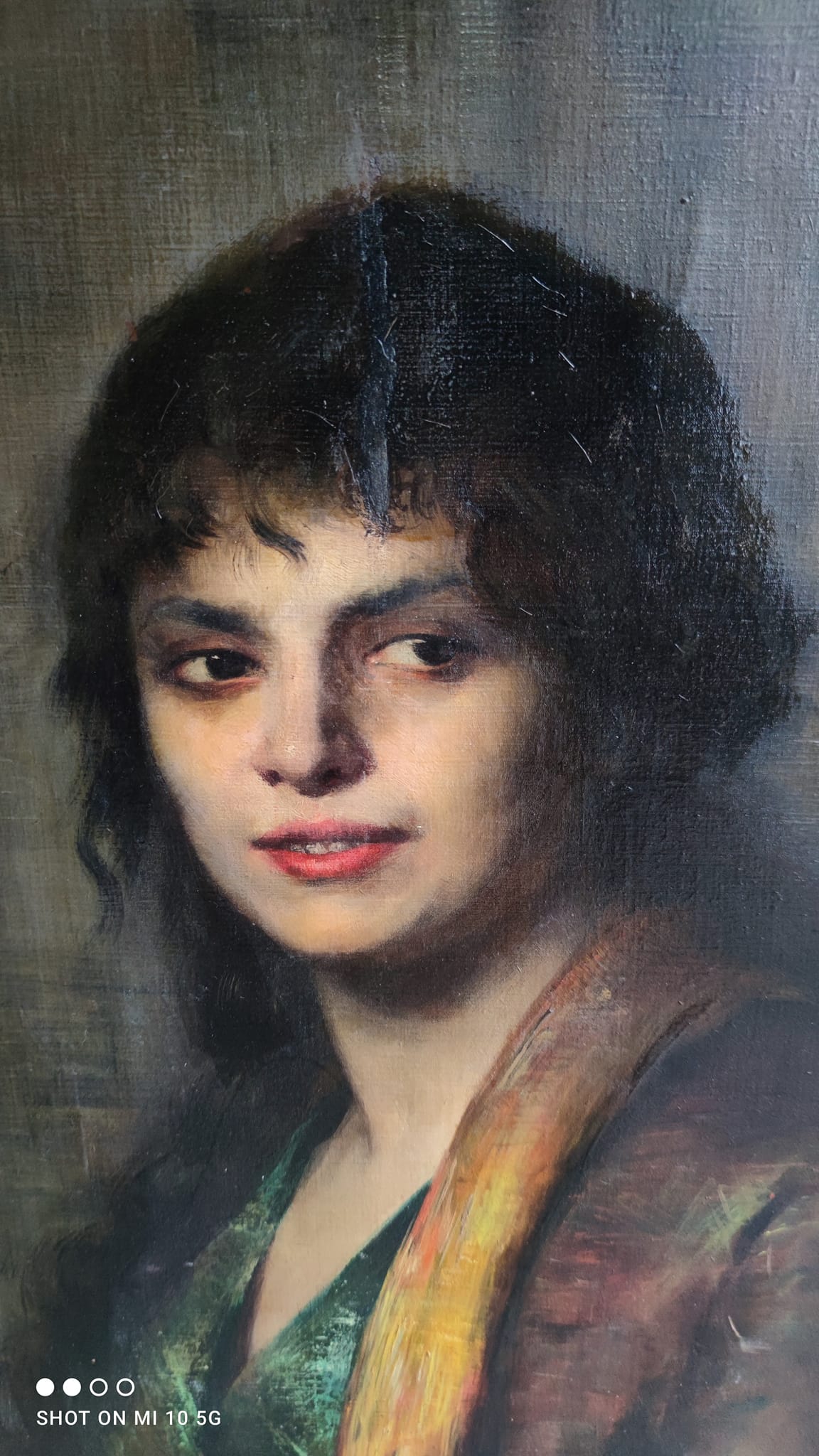 Oil painting on canvas with its beautiful original frame by Fernande Hortense Cécile de Mertens