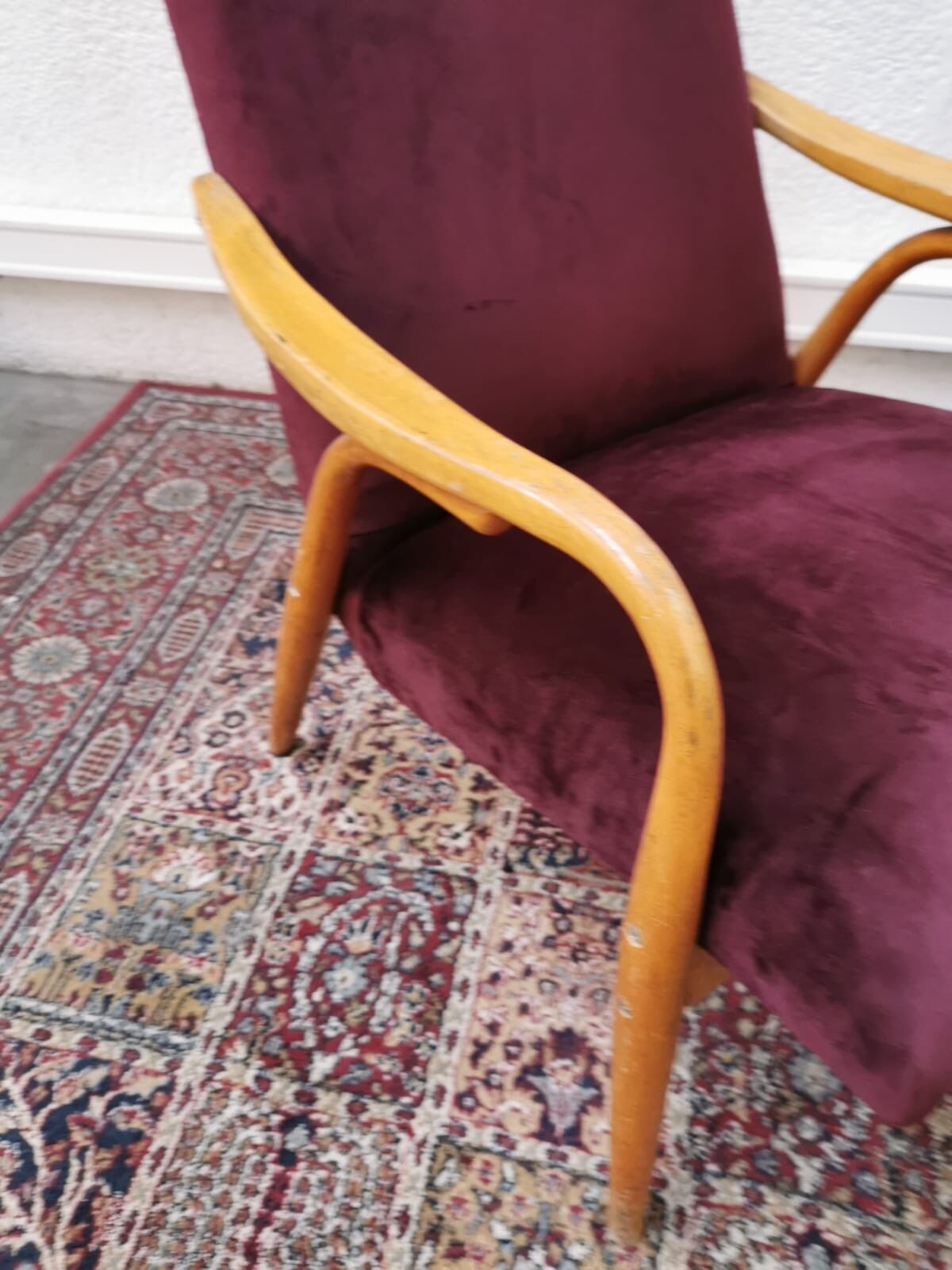Vintage velvet armchair