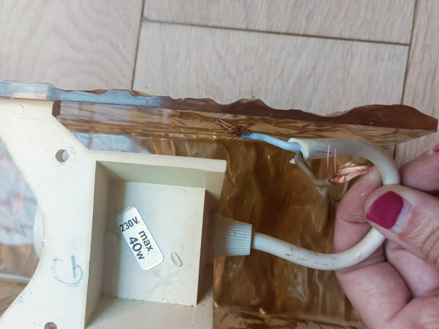 Three 1960s Perspex wall lights