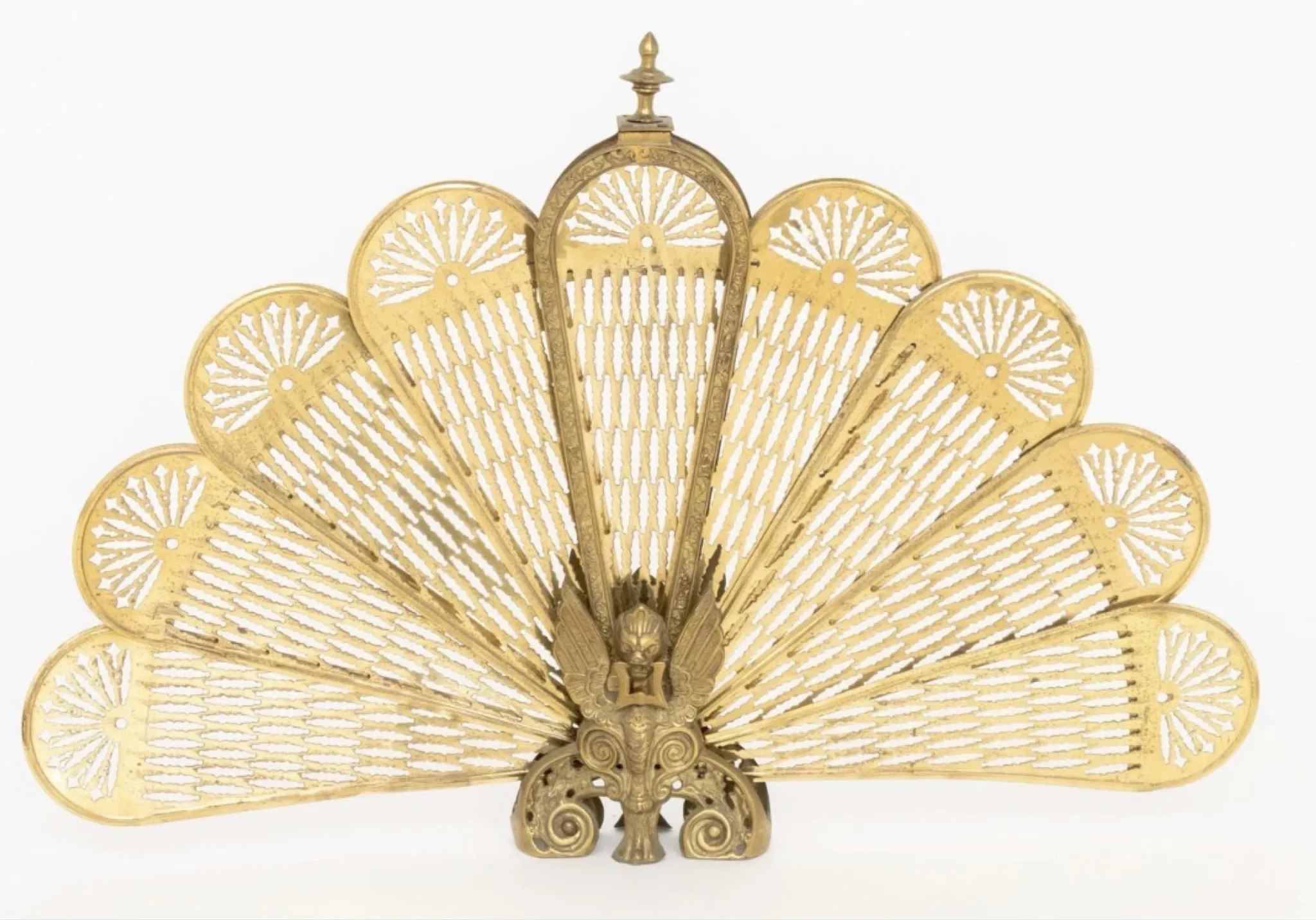 Brass fire screen