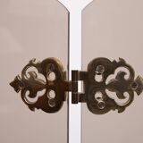 Triptyque pliant en verre fumé, pare-feu des années 1950