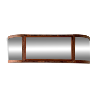 Art Deco-style wall-mounted display cabinet with floral engraving