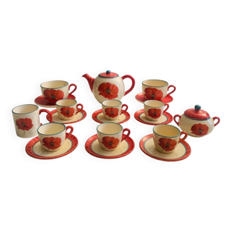 Lunéville porcelain coffee/tea service - "Poppy" collection