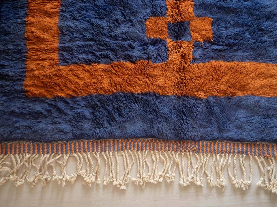 Moroccan wool beni ouarine rug 200x100cm